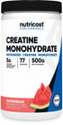 Creatine Monohydrate Powder (Watermelon, 500 Gram) - Micronized Creatine Supplement - Vegan, Non-Gmo, Gluten