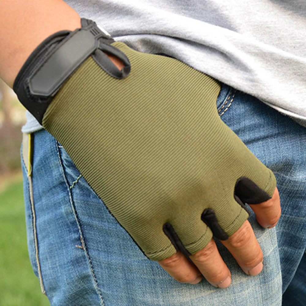1Pair Fingerless Sports Gloves, Men Women Cycling Gloves, Anti-Slip Breathable Motorcycle Mountain Bike Gloves Workout Gloves