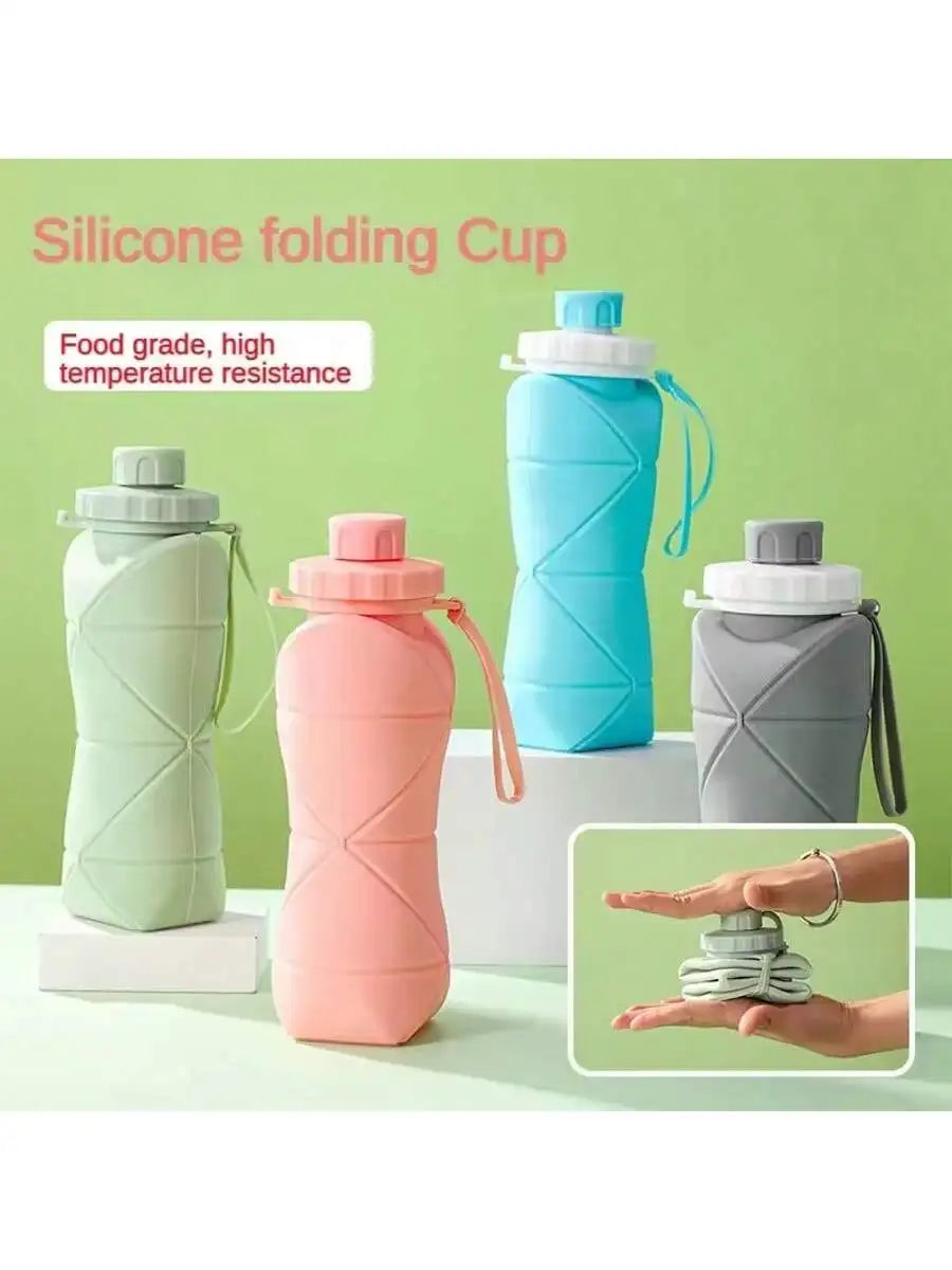 Silicone Collapsible Sports Water Bottles Outdoor Camping Folding Water Cup Large Capacity Travel Foldable Leakproof Kettle