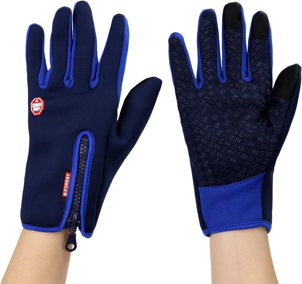 Winter Gloves Touch Screen Warm Gloves Cold Weather Windproof Cycling Driving Riding Bike Telefingers Thermal Gloves Non-Slip Silicone Gel Adjustable Full Finger Mittens