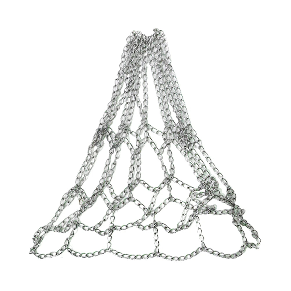 Durable Basketball Target Net Rustproof Galvanized Iron Chain Net Metal Chain Basketball Net for Basketball Hoop