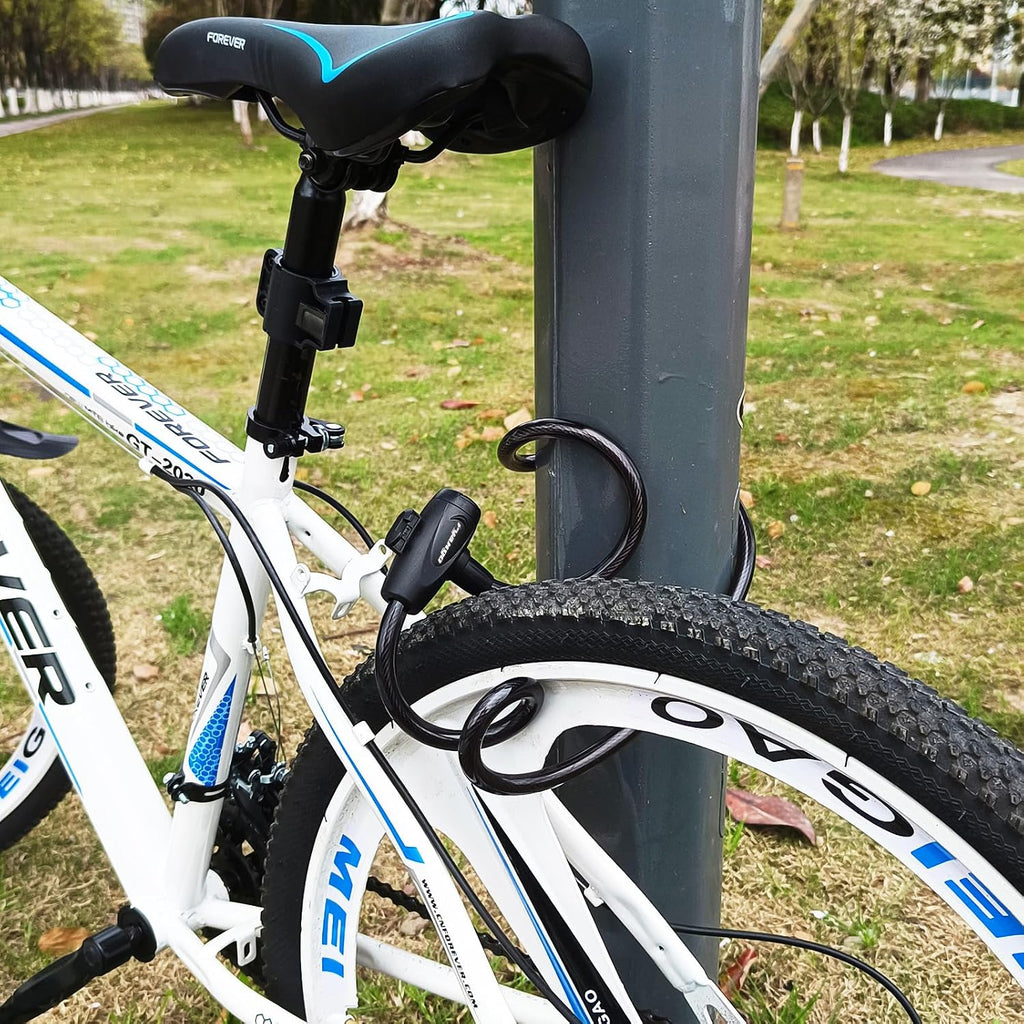 Bike Lock, Bike Locks Heavy Duty anti Theft, Bicycle Lock Cable with Mounting Bracket and 2 Keys, Bicycle Locks for Road Bike Mountain Bike Scooters