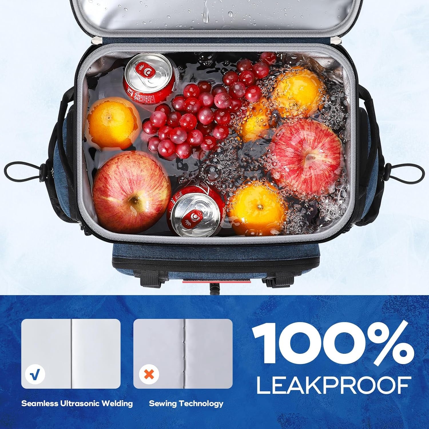 35/50 Can Insulated Backpack Cooler, Leakproof Soft Lunch Ice Bag | Keeps Food Cold for 16H, Peva Liner, Durable Nylon, Ergonomic Padding. Perfect for Men, Women, Camping, Beach, Hiking, Travel