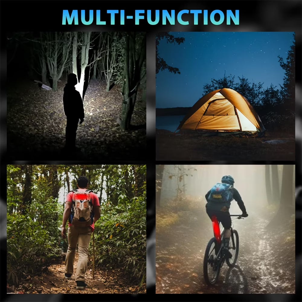 USB Rechargeable Bike Light Super Bright Bicycle Lights Headlight Triple Flashlight Front Light Waterproof - Riding Cycling Camping