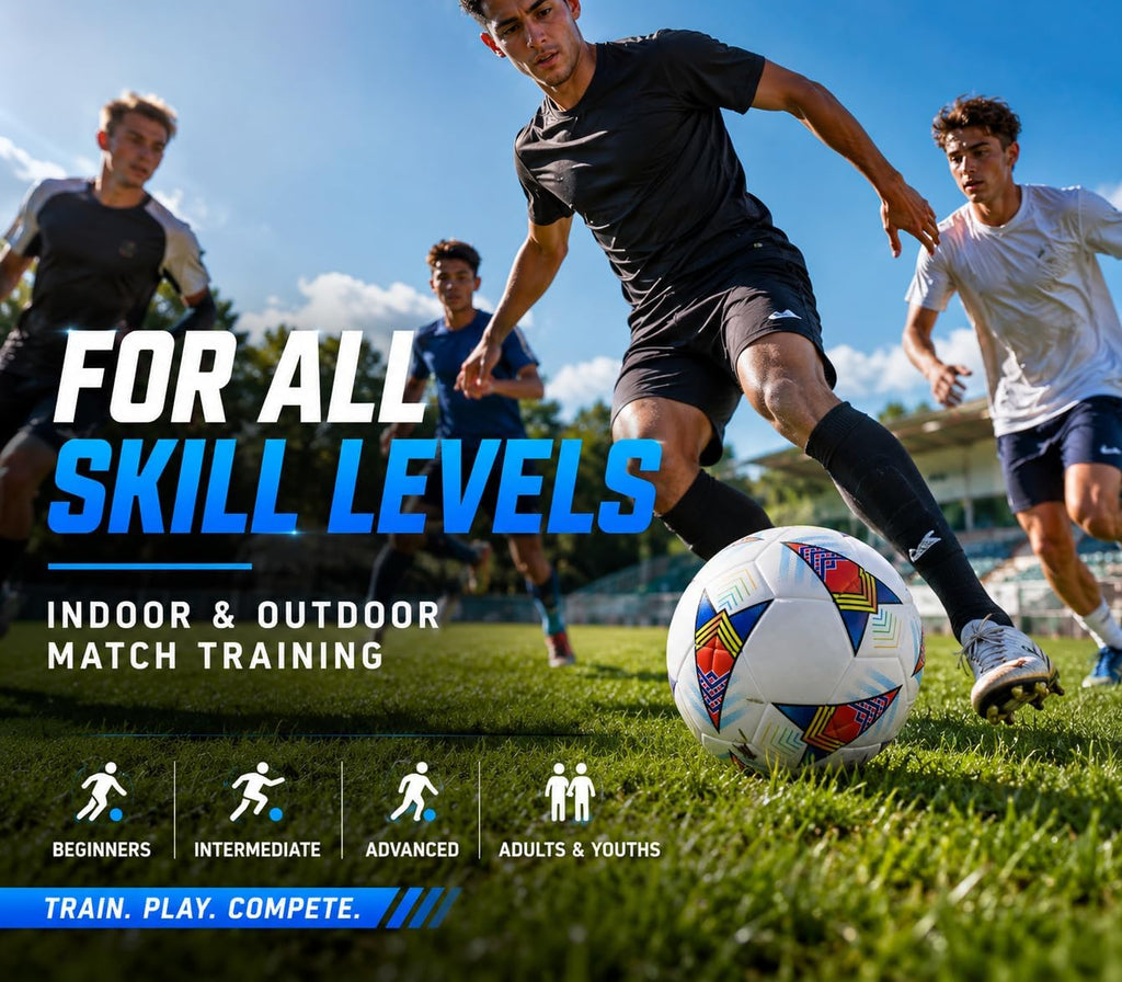 Size 5 Soccer Ball—Sgs Lab-Tested Pro Match Grade with Pump & Needles | Seamless Waterproof TPU Leather, 0.86% Sphericity, 2.3% Air Loss, Indoor Outdoor Match Training for Adults & Youths