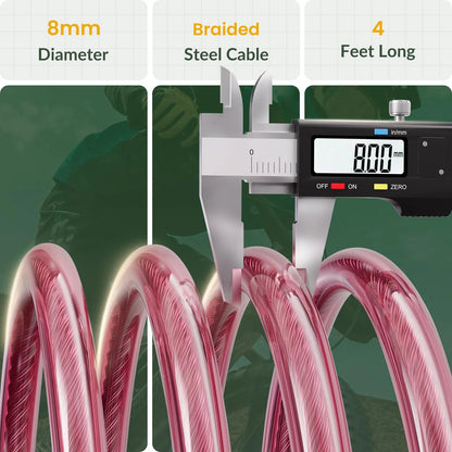 Bike Lock Cable, 4 Feet Combination Bicycle Cable Lock, Pink