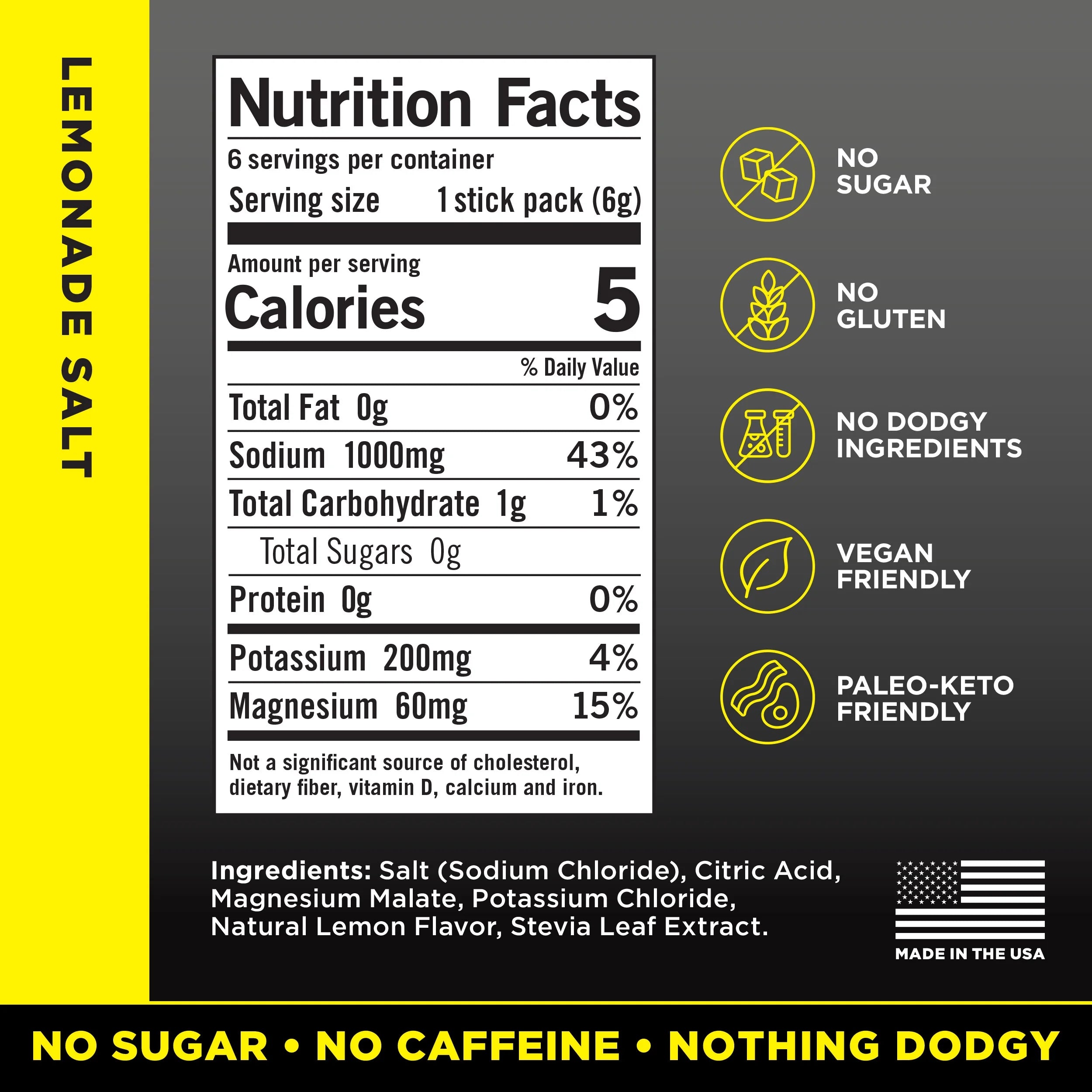 Zero Sugar Electrolyte Drink Mix - Lemonade - 6 Count