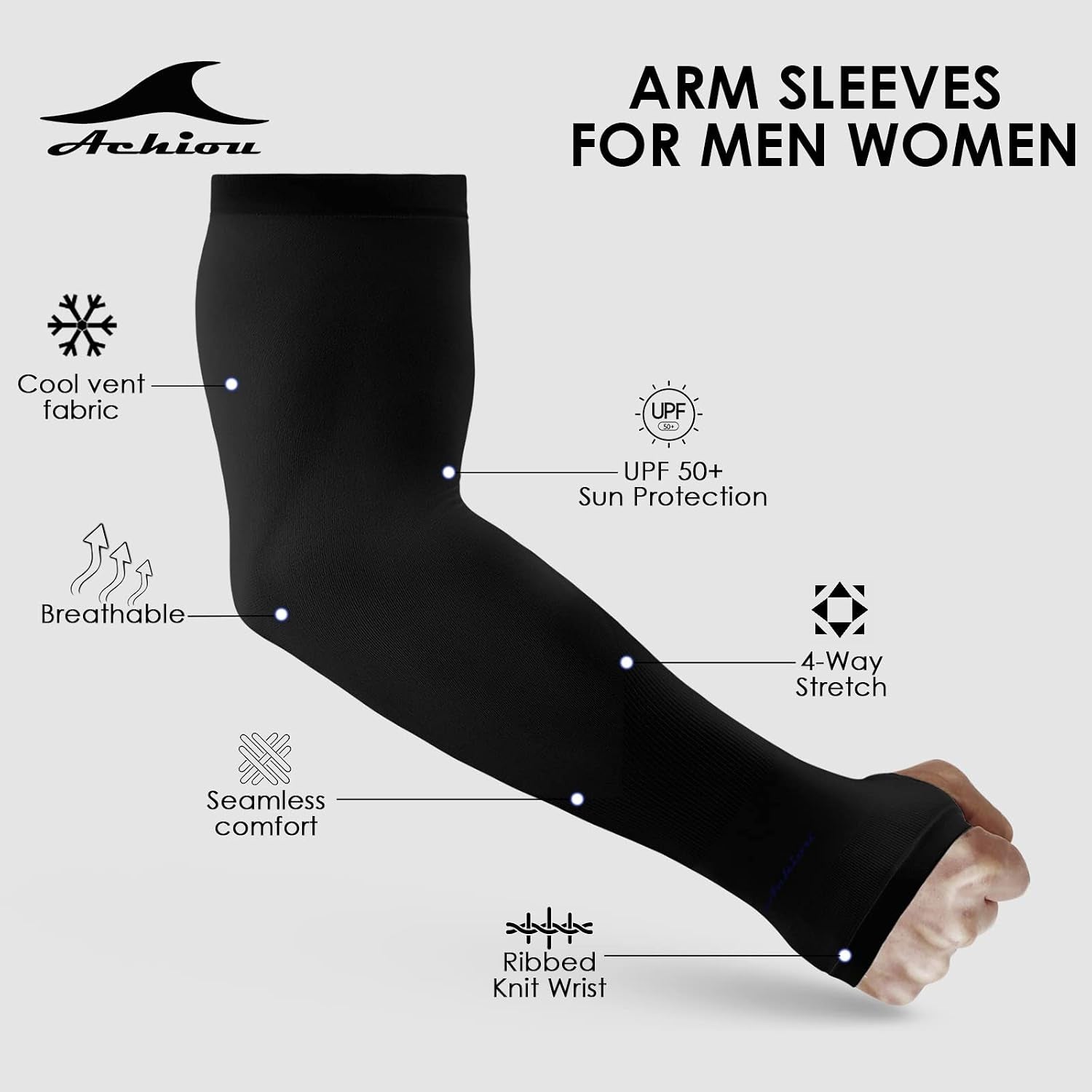 Arm Sleeves for Men Women, Sun Sleeves UV Protection Cooling Sports | Compression,Tattoo Sleeve Cover, Thumb Hole Design,Tattoo Cover Up, UPF 50+, Versatile Use for Basketball Football Volleyball