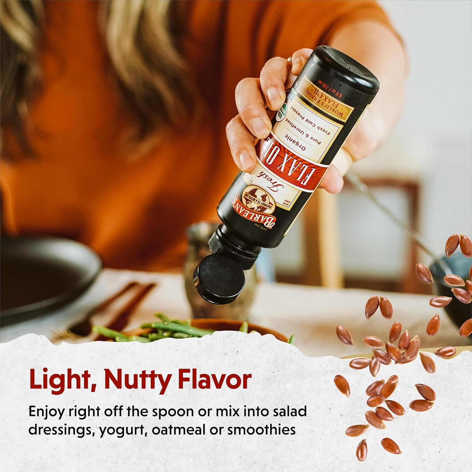 Organic Flaxseed Oil Liquid from Fresh Cold Pressed Flax Seeds, 7,640Mg ALA Omega 3 Fatty Acid Supplement for Skin and Hair Care, Vegan & Gluten Free, 8 Oz | Fresh Cold-Pressed Flax Seeds, ALA Omega 3-6-9, Vegan, Non-Gmo, Gluten-Free, Unrefined, Supports Heart, Skin & Hair