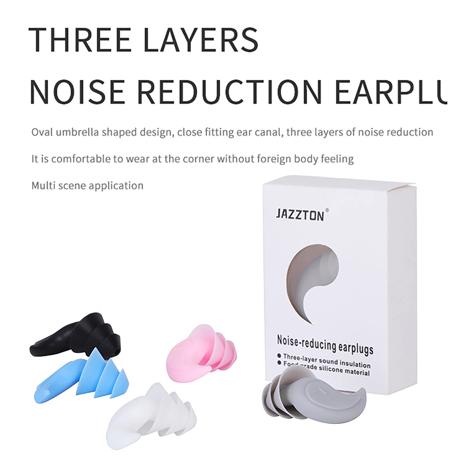 Waterproof Swimming Ear Plugs for Adults, Reusable Soft Silicone Swim Earplugs for Surfing, Diving, Pool, Showering and Other Water Sports, Keep Water Out and Ear Protection