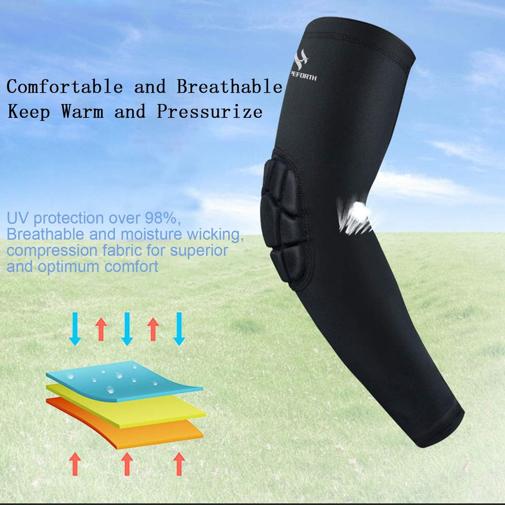2PCS Padded Elbow Sleeves Compression Arm Protective Support
