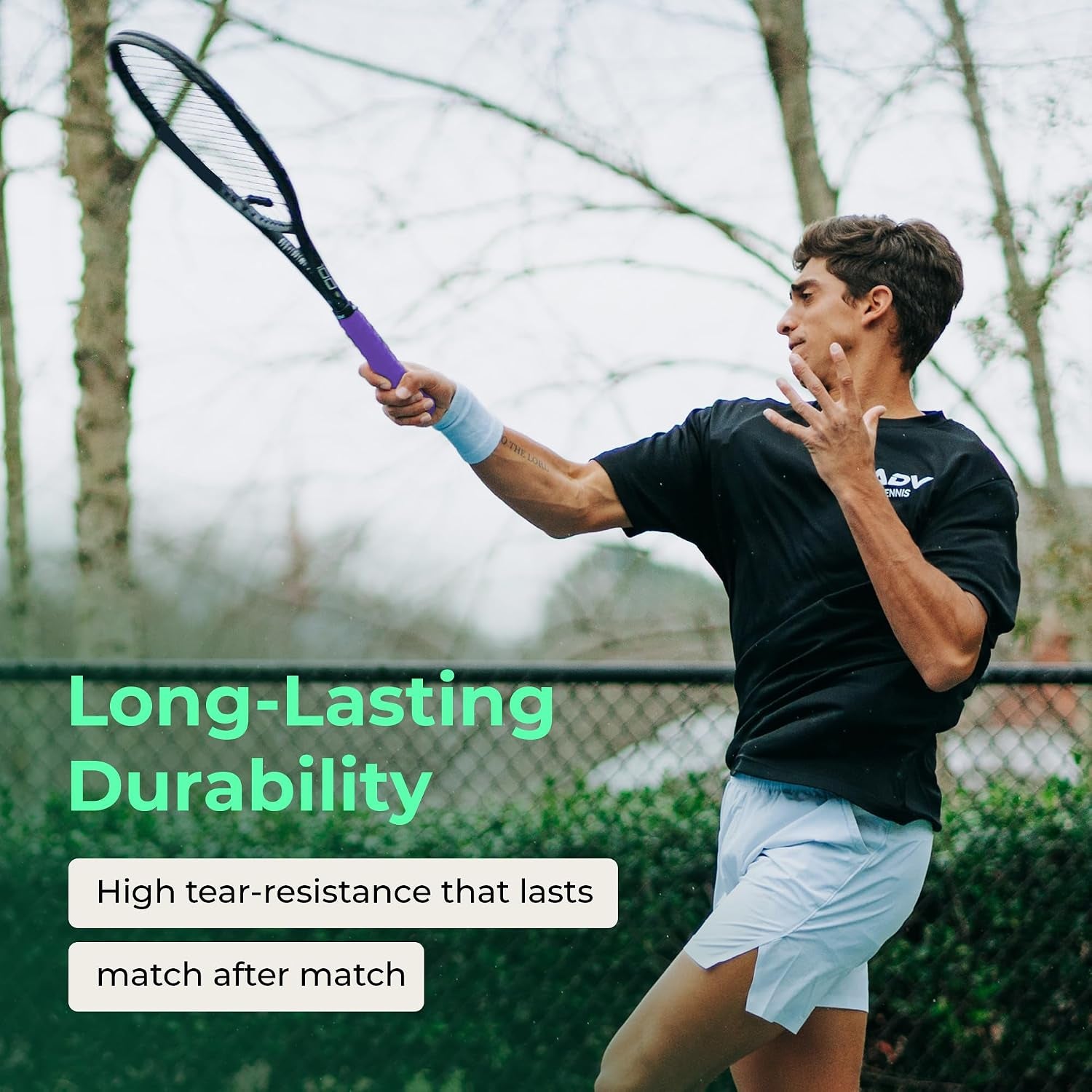 ADV Felttac Tennis Racket Grip Tape - Absorbent Dry Non-Slip Overgrip | Dry Felt Finish for Sweaty Hands, Absorbs Instead of Wicking, Replaces Worn Racquet Handle Grip, Installs in a Minute