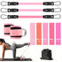 11Pcs Ankle Resistance Bands for Working Out with Cuffs and Elastic Bands Set (10-30Lbs) , Exercise Bands for Legs and Butt, Pink