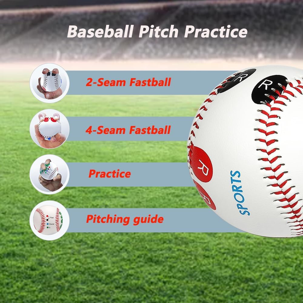 2 PCS Pitch Practice,Training Baseball Pitching Grip Pitch Practice,Finger Placement Markers Baseball Training Equipment for Teenagers Beginners to Learn Multiple Baseball Grips.-Soft/Hard