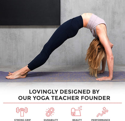 Organic Yoga Mat - Natural Jute Yoga Mats - Large Non Slip Eco Friendly Yoga Mats with Carrying Strap - Reversible Jute per - Extra Long Yoga Mat 72 Inch - 5Mm - All Types of Yoga - Vegan