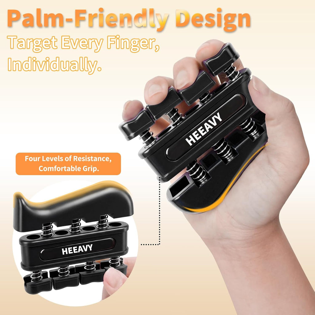 6PCS Finger Strengthener for Musicians, Climbers | Finger Exercisers Includes 10–130LB Adjustable Grip Strength Trainer,4 Hand Exerciser for Improve Dexterity in Fingers, Hands