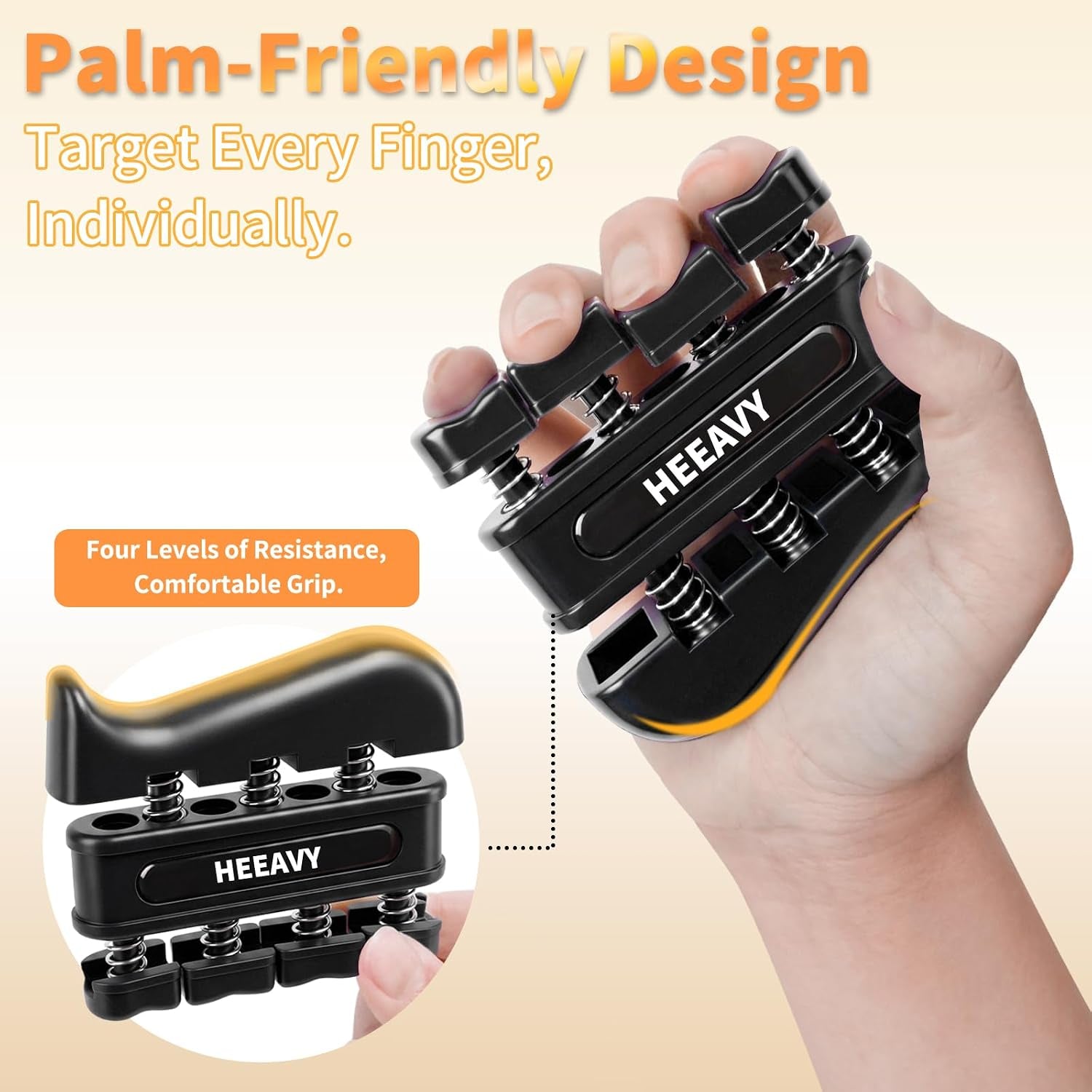 6PCS Finger Strengthener for Musicians, Climbers | Finger Exercisers Includes 10–130LB Adjustable Grip Strength Trainer,4 Hand Exerciser for Improve Dexterity in Fingers, Hands