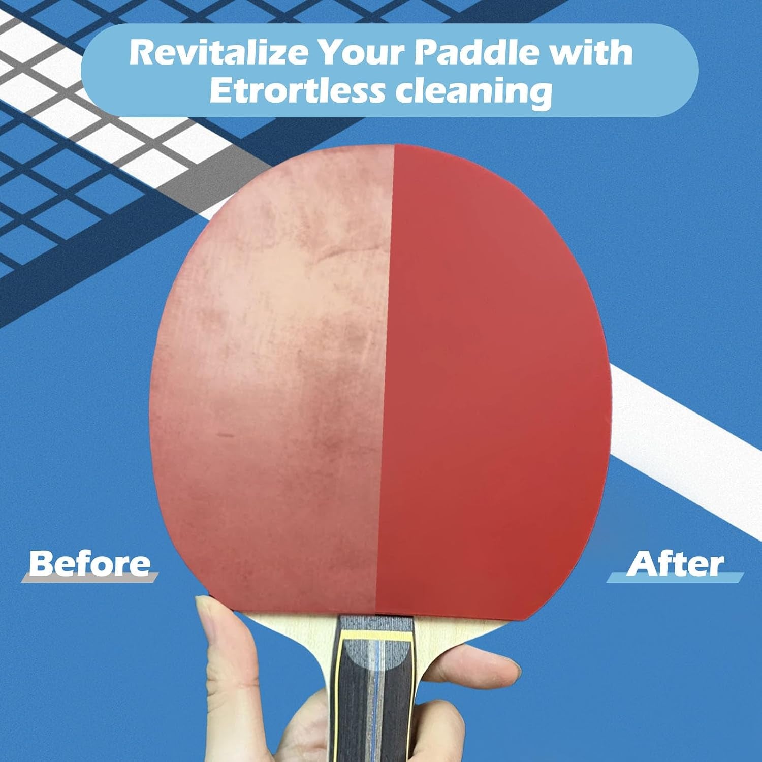 200Ml Table Tennis Paddle Cleaner Spray and Table Tennis Rubber Cleaner Sponge - Strips Impacted Residue and Increases Spin and Control - Transparent | 2 Sprays & Sponge, Cleans Dirt & Grease, Extends Rubber Life, Increases Spin and Control,Simple Application,Ideal for Players
