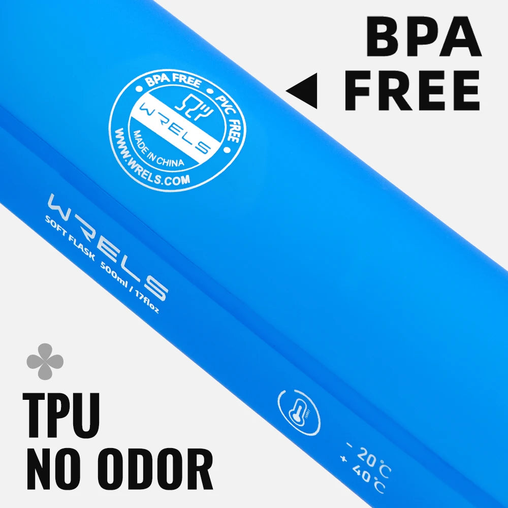 TPU Collapsible Soft Water Bottle for Hydration Pack Soft Flask Folding Water Bottles Bpa-Free Sports Running Bottles