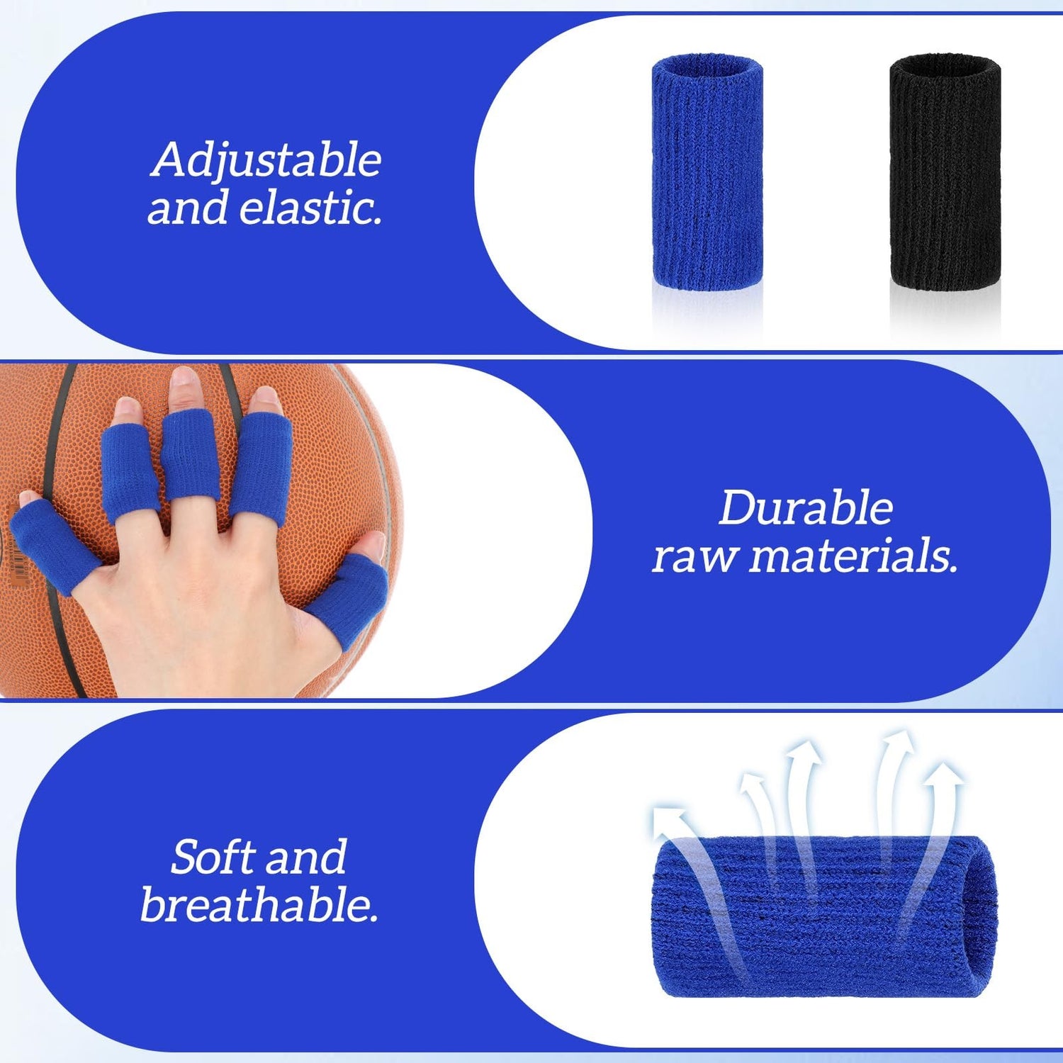 20 Pcs Breathable Finger Brace Elastic Sports Finger Compression Sleeves