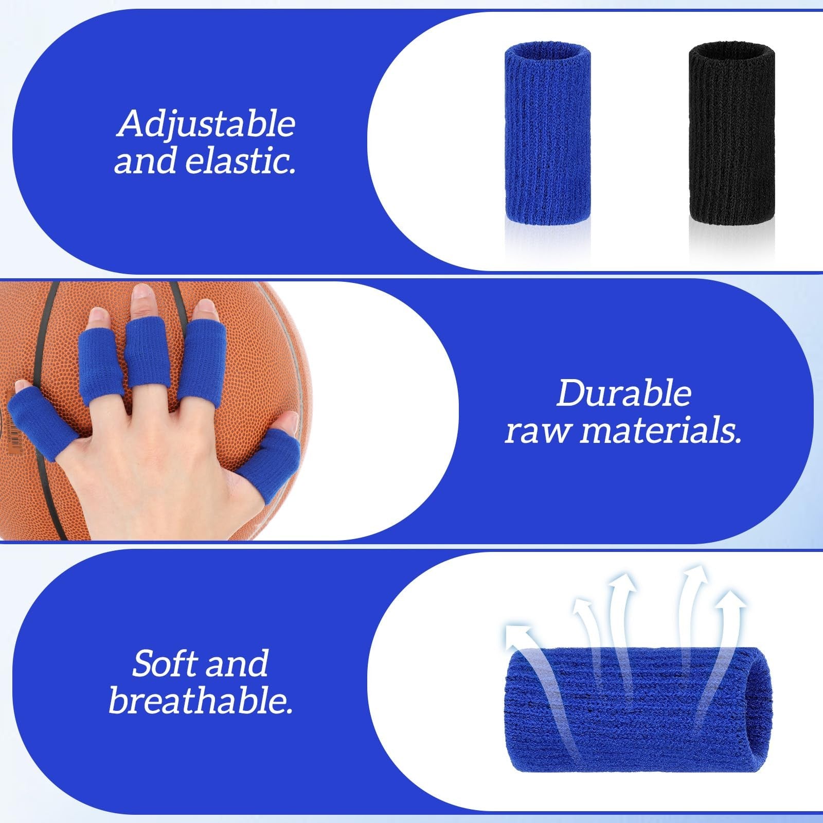 20 Pcs Breathable Finger Brace Elastic Sports Finger Compression Sleeves