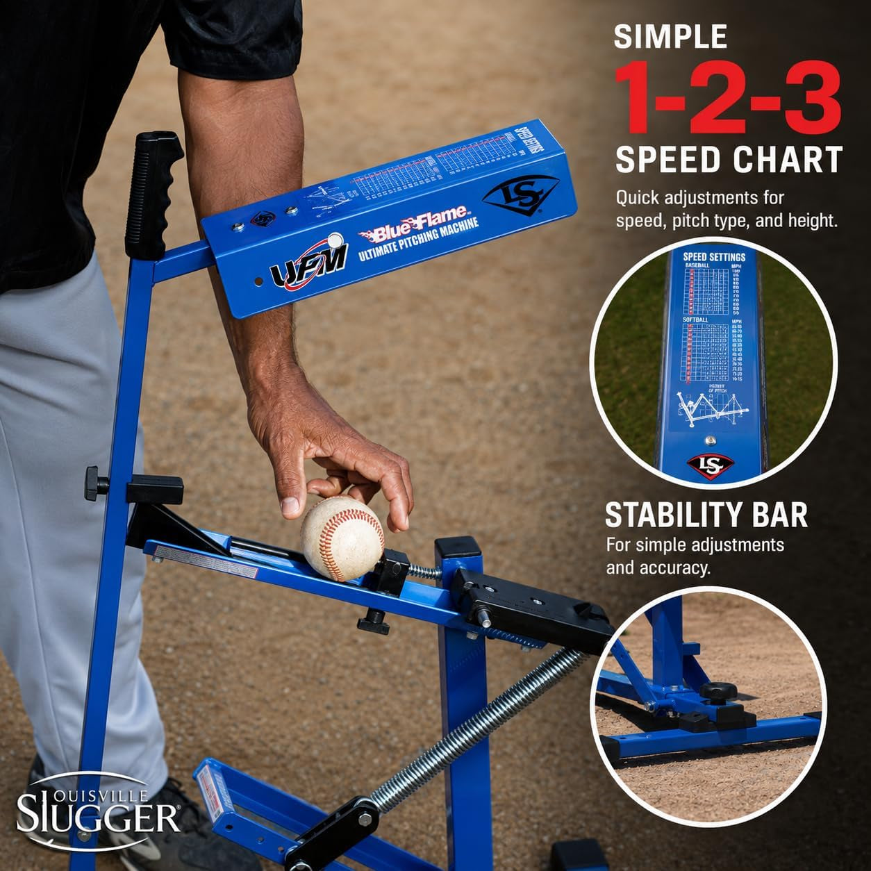 Louisville Slugger Blue Flame Pitching Machine