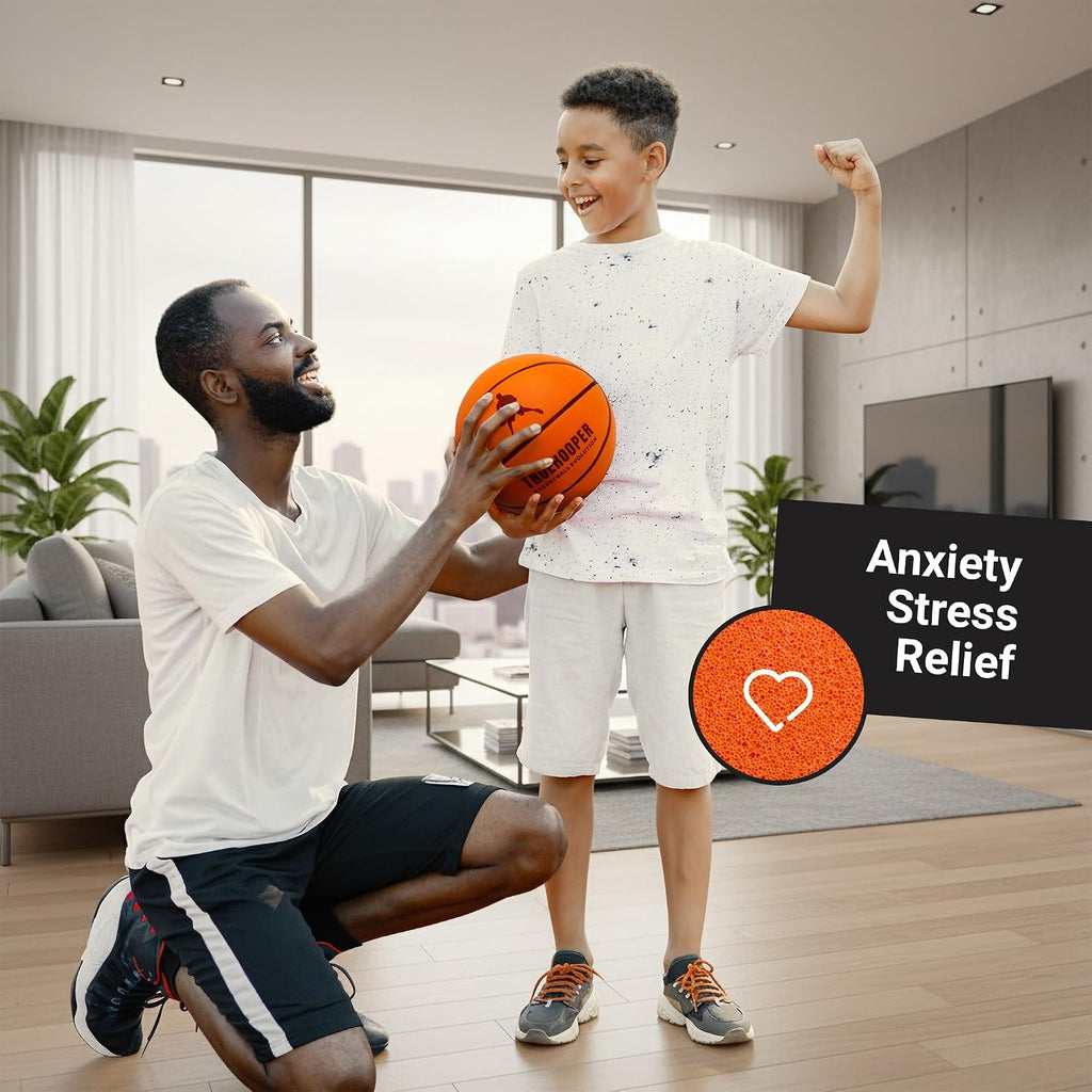Silent Basketball – Size 7 Indoor Basketball (PRO Version) - Grooved Foam Basketball for Quit Dribbling and Indoor Training – Higher Bounce Noiseless Basketball - Non-Deforming Packaging