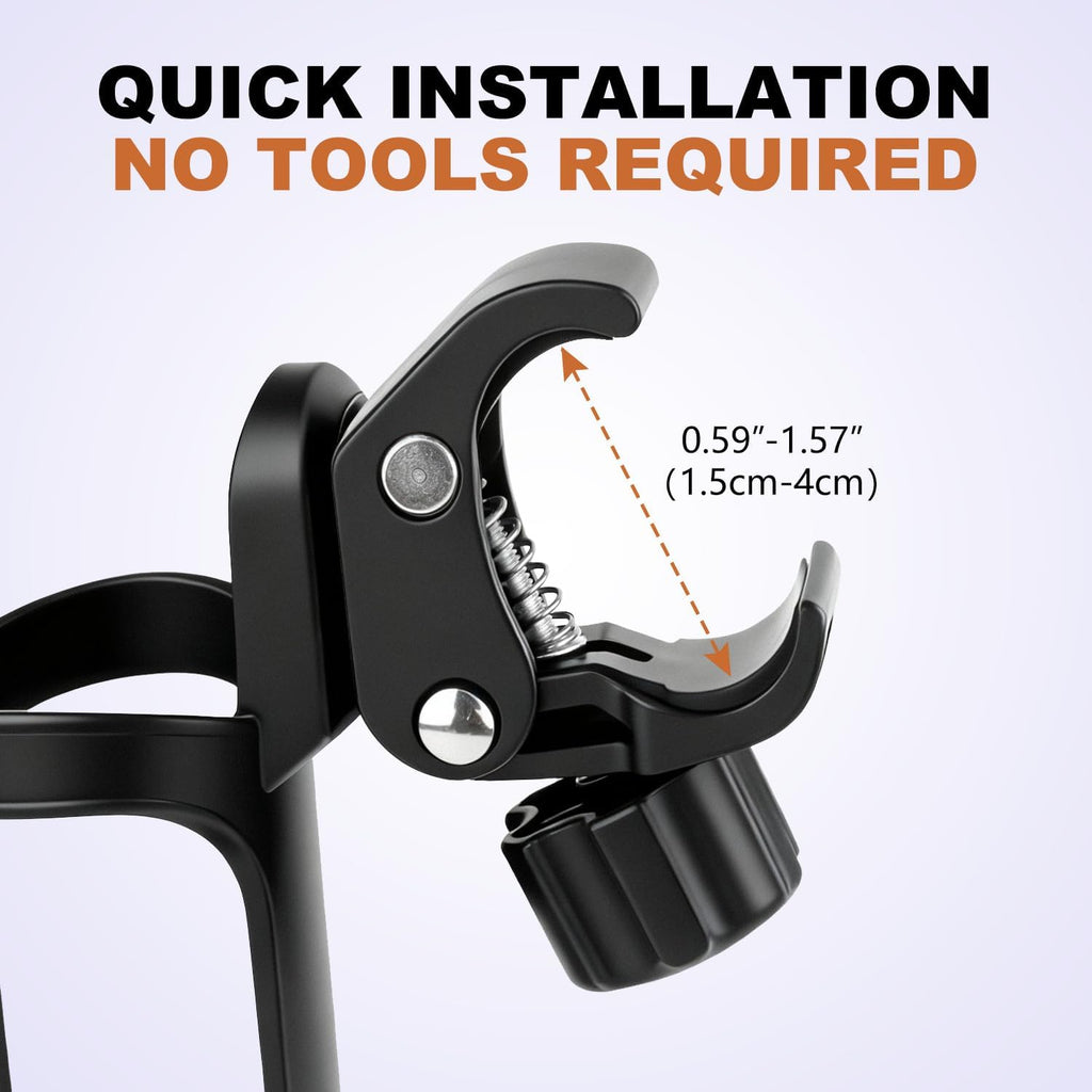 Pack of 2 Adjustable Bike Water Bottle Holder Mountain Bike Accessories for Men | Lightweight Mountain Bikes Water Bottle Cage & Cup Holder Bicycle Accessories | MTB Cup Grip for Riding - Black
