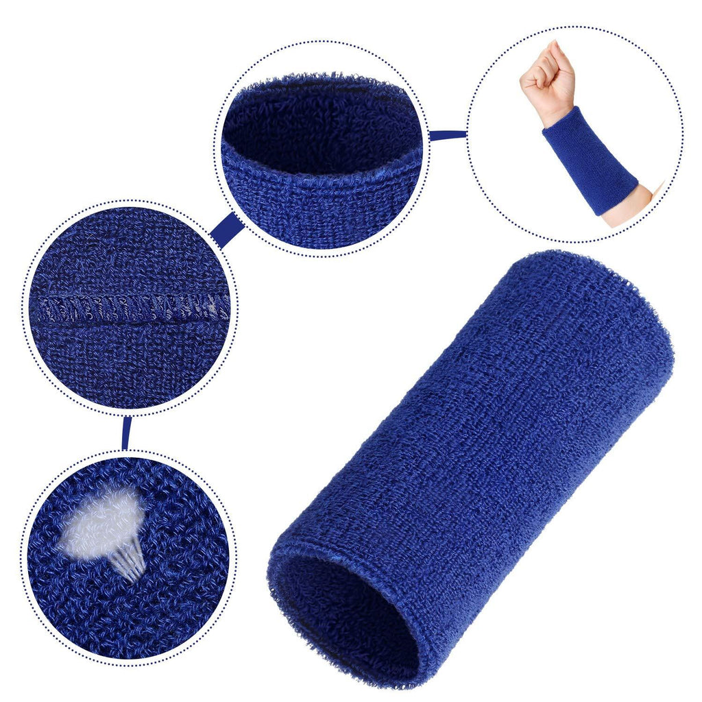 2 Pack 6 Inch Elastic Wrist Sweatband Sport Athletic Wrist Bands for Men Women
