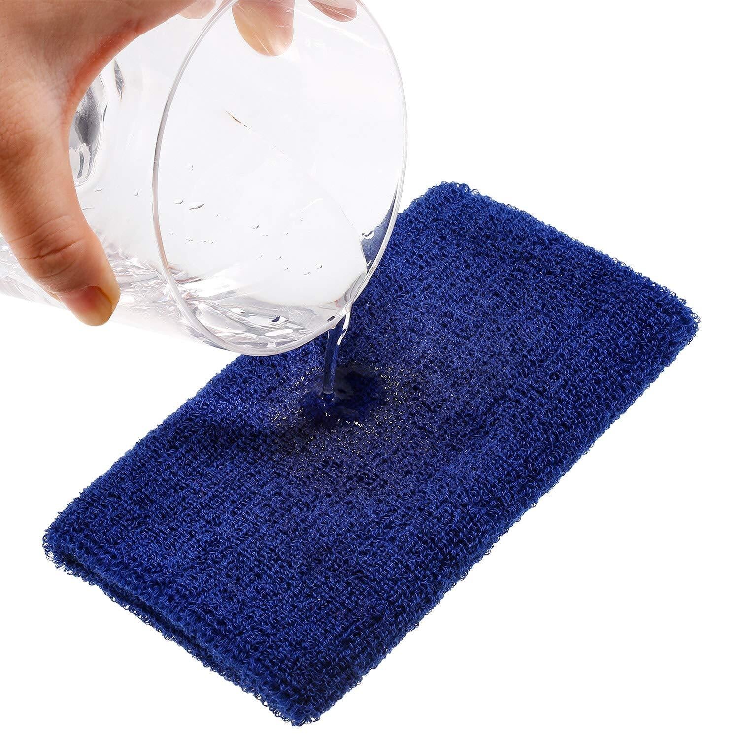 2 Pack 6 Inch Elastic Wrist Sweatband Sport Athletic Wrist Bands for Men Women