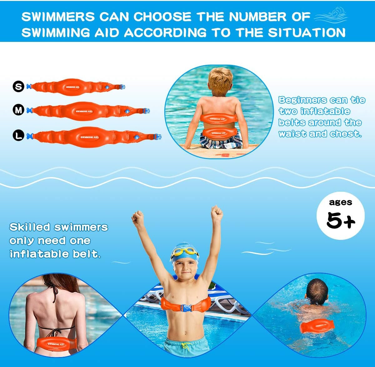 Adult Swim Training Equipment - Swim Belt Aid for Pool or Training
