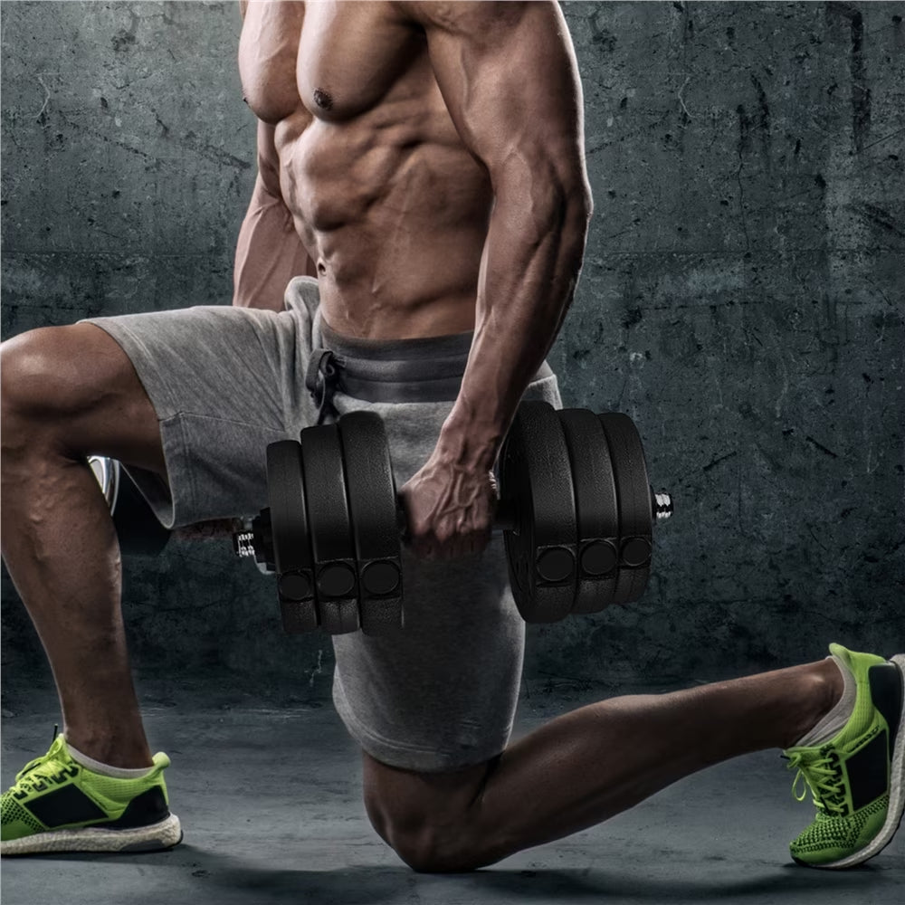 55Lb Adjustable Dumbbell Set for Home Gym, Black