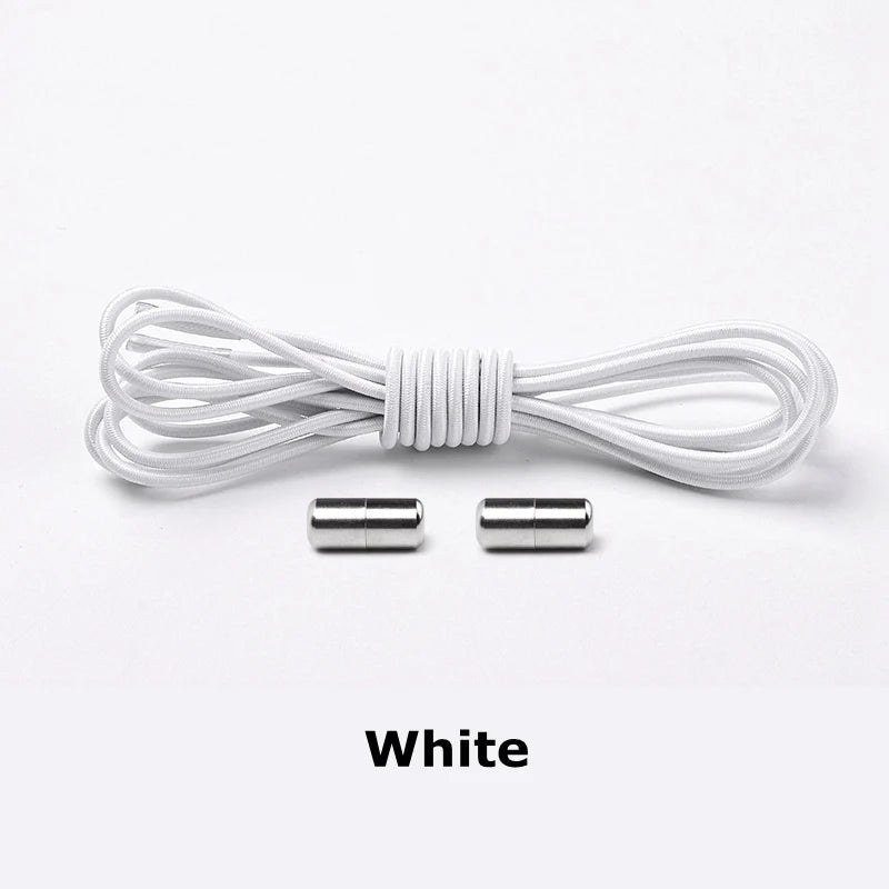 1Pair Elastic Shoelaces round No Tie Shoe Laces Sneakers Shoelace Kids Adult Elastic Laces One Size Fits All Shoes Dropshipping