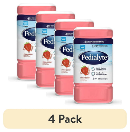 (4 Pack)  Electrolyte Drink, Strawberry, 1 Liter