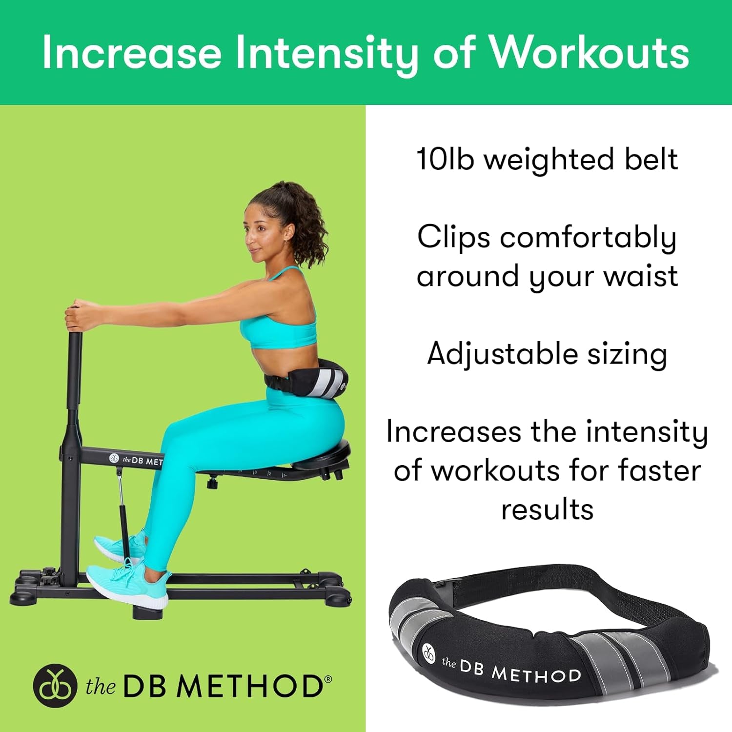 Dreambelt Weight Belt Intensifies Workouts, Home or Gym Workout Equipment, Weighted Belt for Hip Thrust, Squat, Strength Training, Helps Minimize Exercise Injury Risk, 10 Lbs