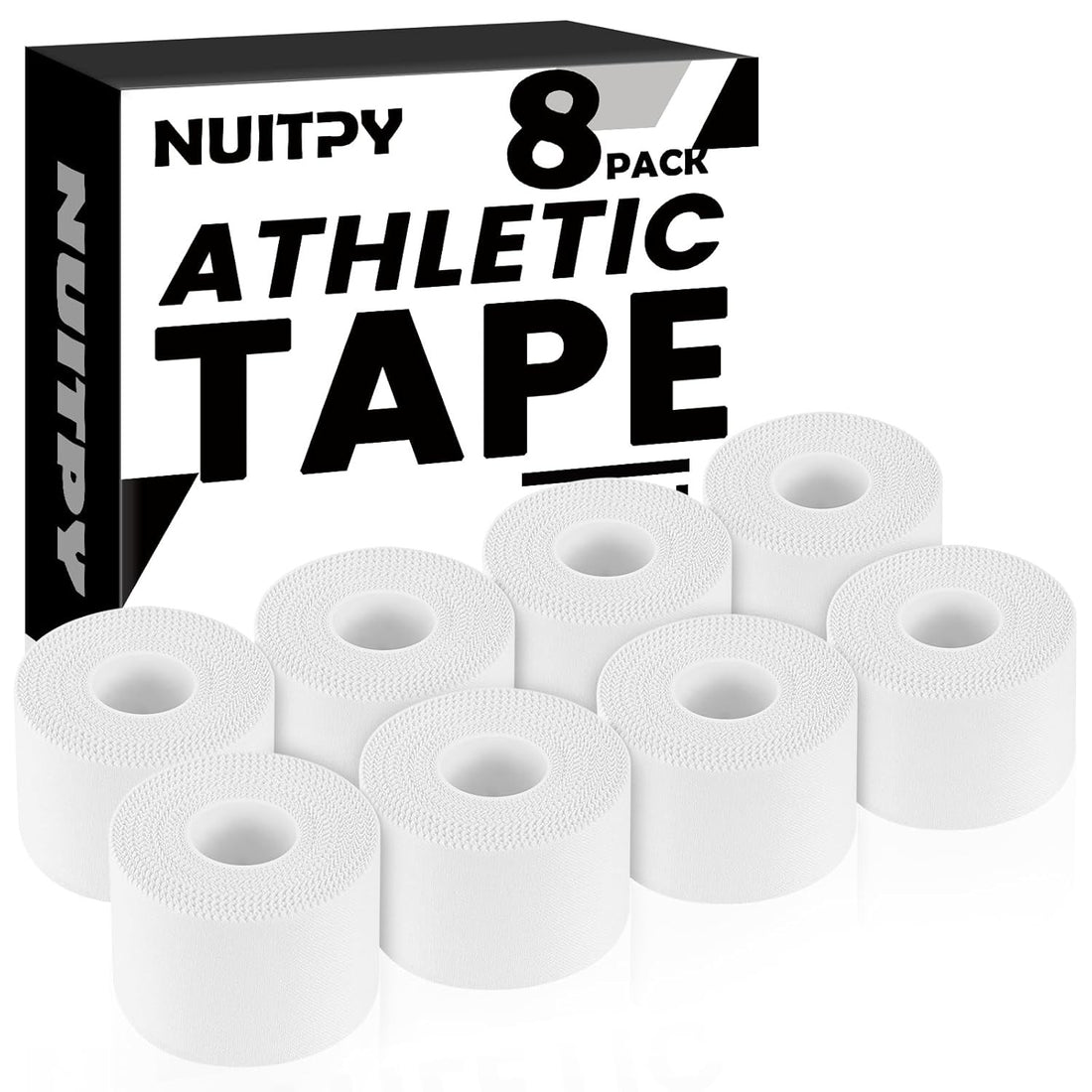 8 Pack White Athletic Sports Tape, Easy Tear Wrist Tape for Boxing &amp; Gymnastics