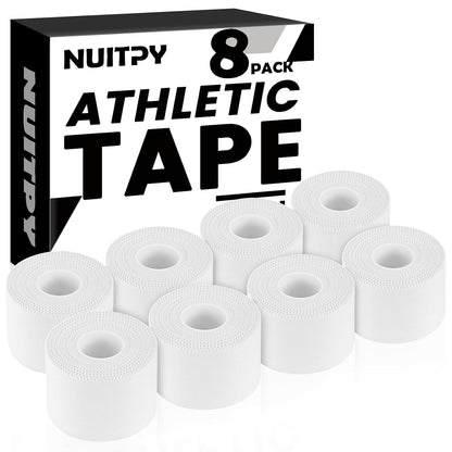 8 Pack White Athletic Sports Tape, Easy Tear Wrist Tape for Boxing &amp; Gymnastics