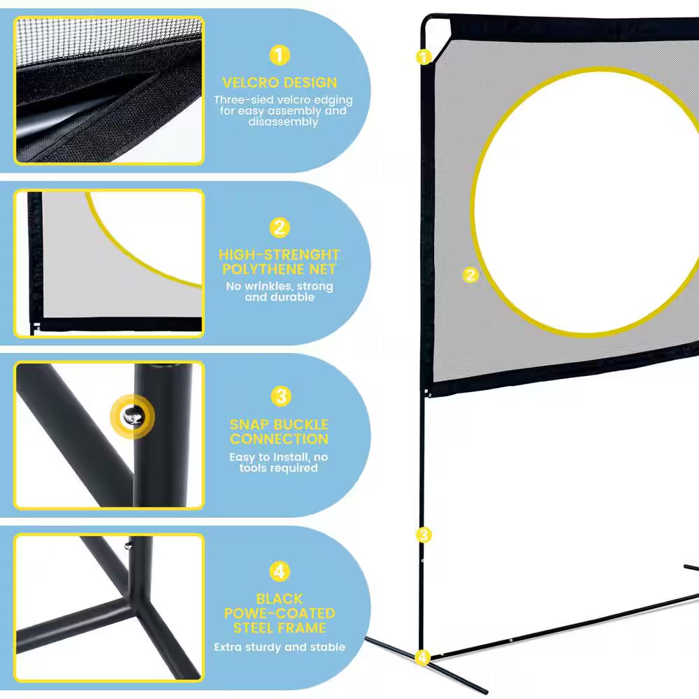 Portable Pickleball with Net 5 Ft. X 7 Ft. Pickleball System Pickleball Game Sets Fun Games for Adults and Family