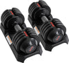 Adjustable Dumbbell Set, 25/52LB Pair with Tray for Workout Strength Training Fitness, Adjustable Weight Dial Dumbbell with Anti-Slip Handle and Weight Plate for Home Exercise