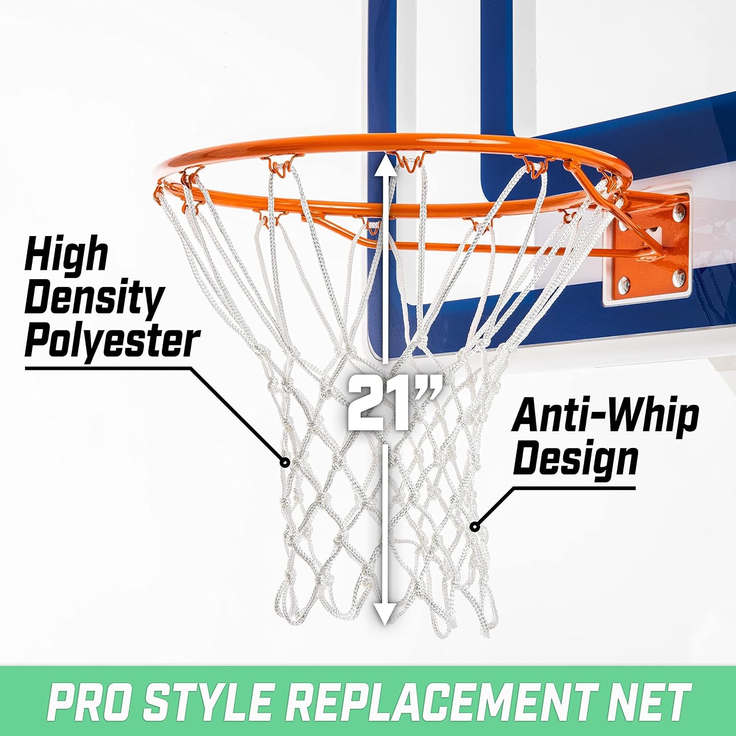 Basketball Net Replacement with 12 Loops - Heavy Duty for Indoor & Outdoor Hoops, Rim Not Included
