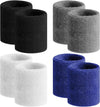 Sweatbands Sports Wristband for Men & Women -8Pcs Moisture Wicking Athletic Cotton Terry Cloth Sweatband for Tennis, Basketball, Running, Gym, Working Out