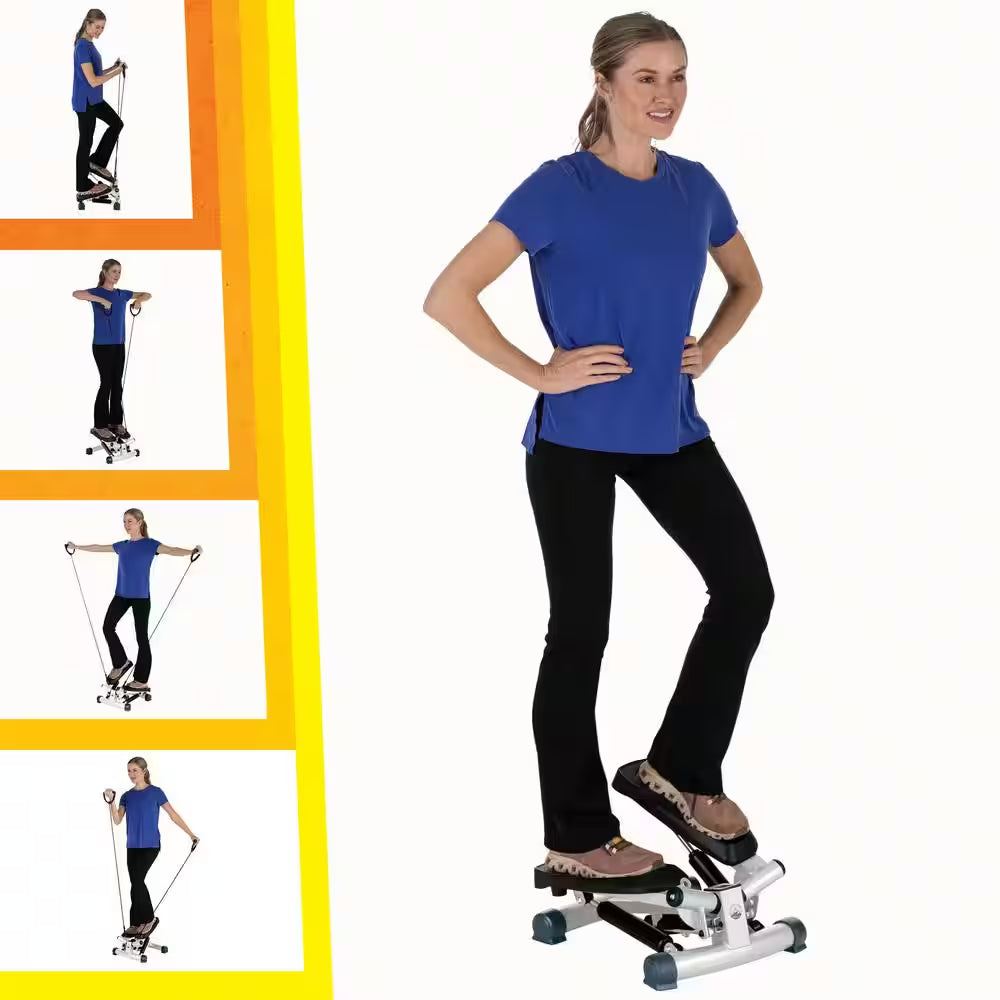 Stair Stepper with Resistance Bands, White