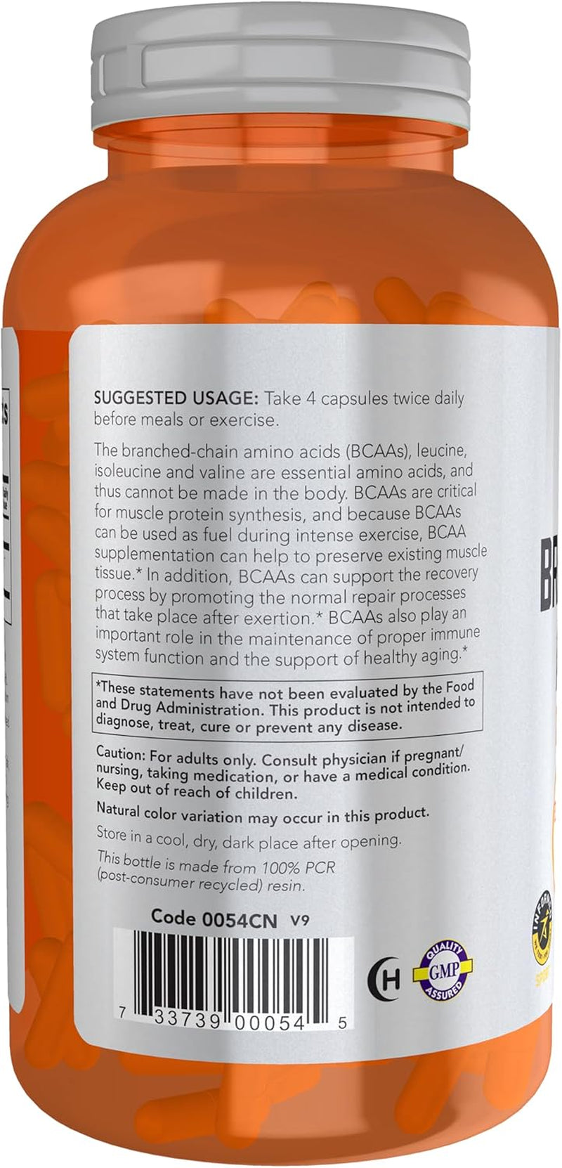 Sports Nutrition, Branched Chain Amino Acids, with Leucine, Isoleucine and Valine, 240 Veg Capsules