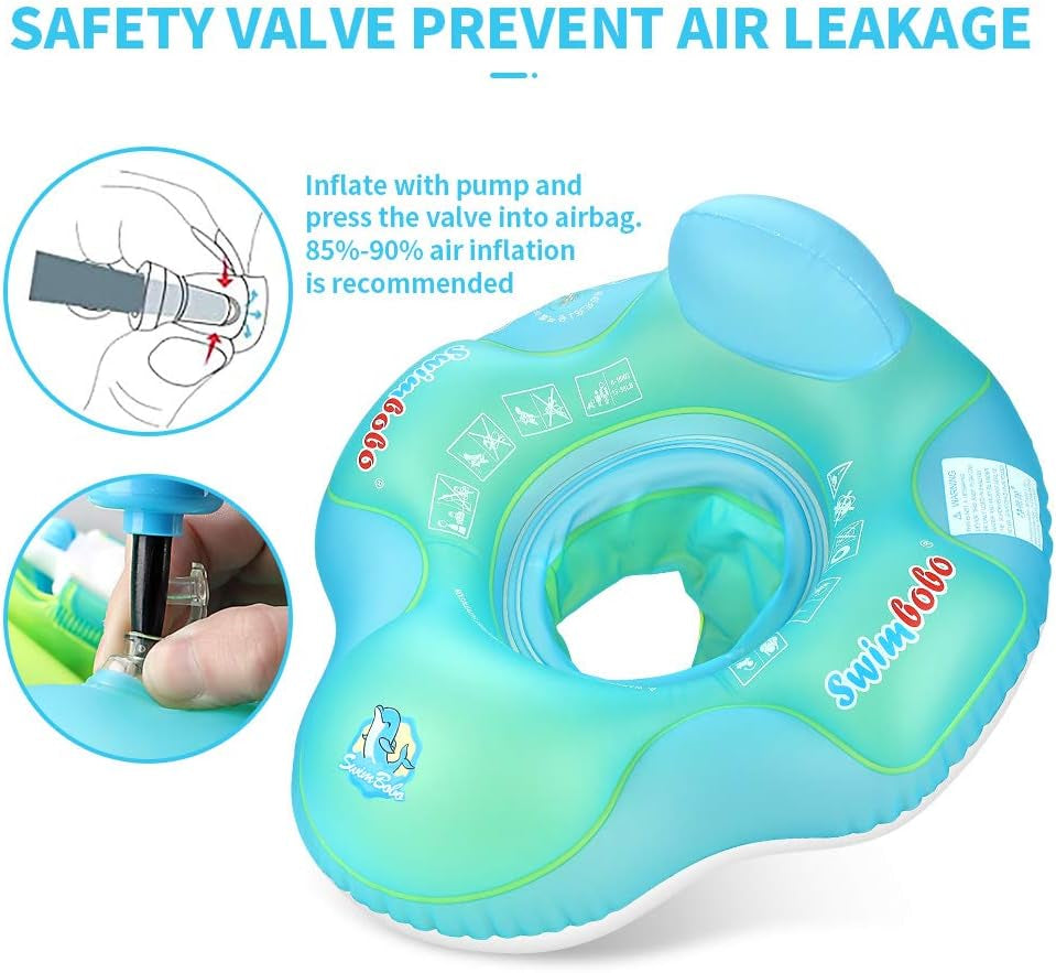 Baby Swimming Pool Float Inflatable Toddler Swim Pool Seat Floating Ring for Kids Aged 2-4 Years Old (Blue,Large)