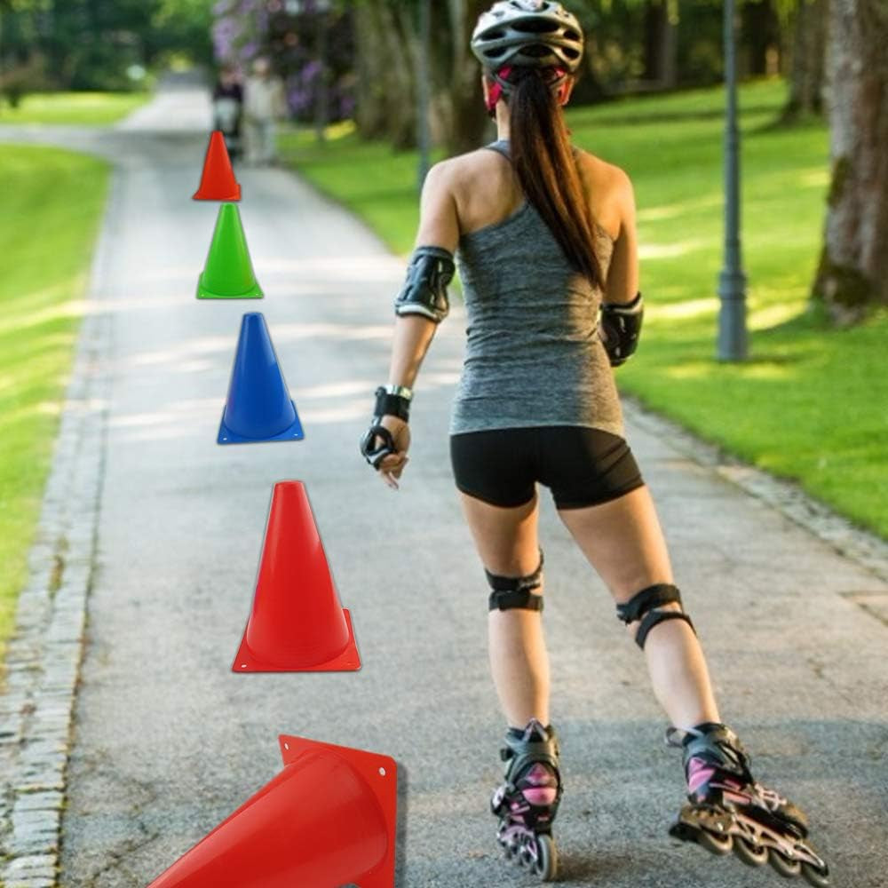 7 Inch Plastic Traffic Cones Sport Training Agility Marker Cone | for Soccer, Skating, Football, Basketball, Indoor and Outdoor Games