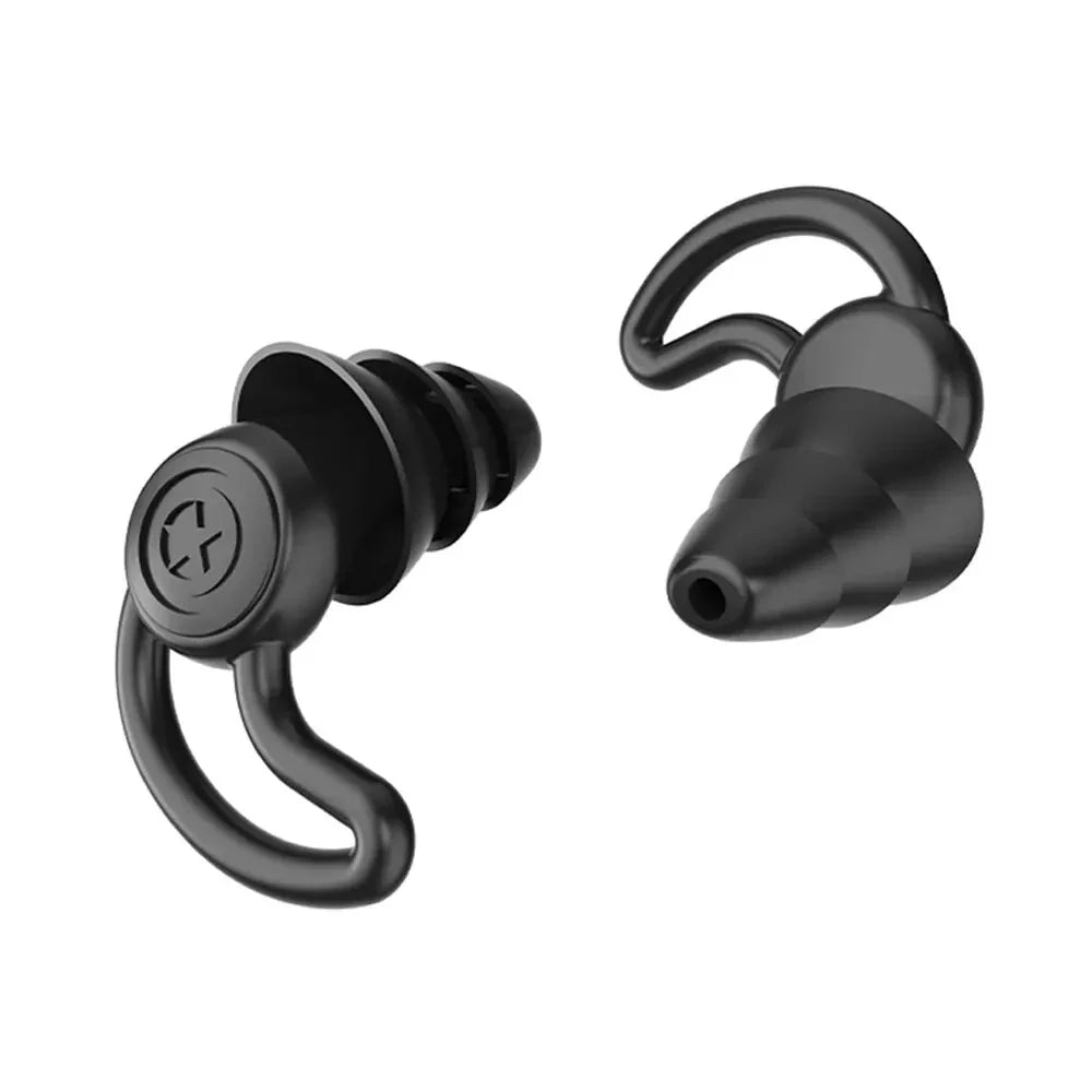 HUAK 3 Layer Silicone Ear Plugs for Noise Reduction Reusable Ear Plugs for Sleeping, Swimming, Studying, Concerts, Noise Hearing