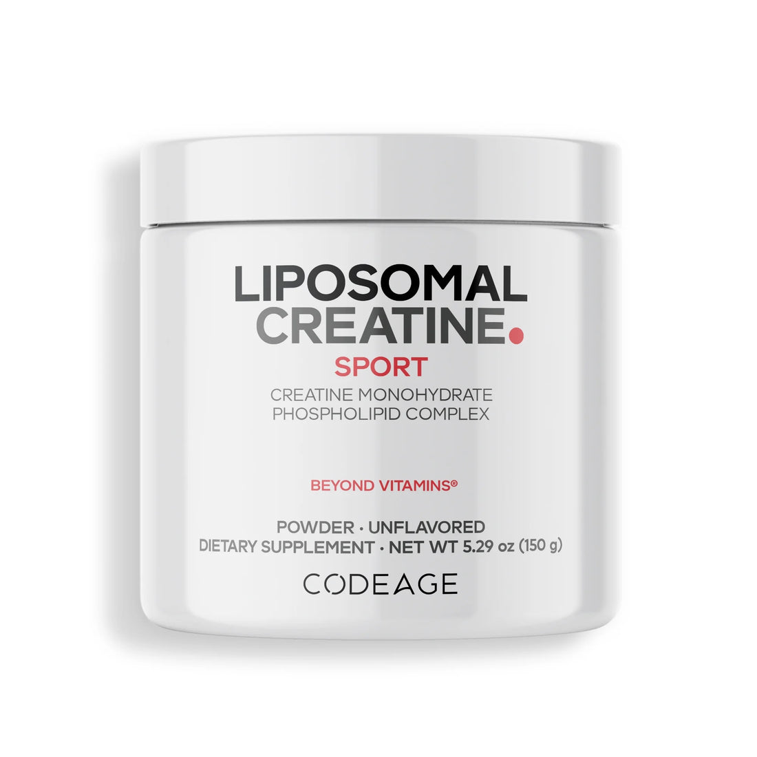 Liposomal Creatine Monohydrate Powder Supplement, Unflavored, 1-Month Supply, 30 Servings