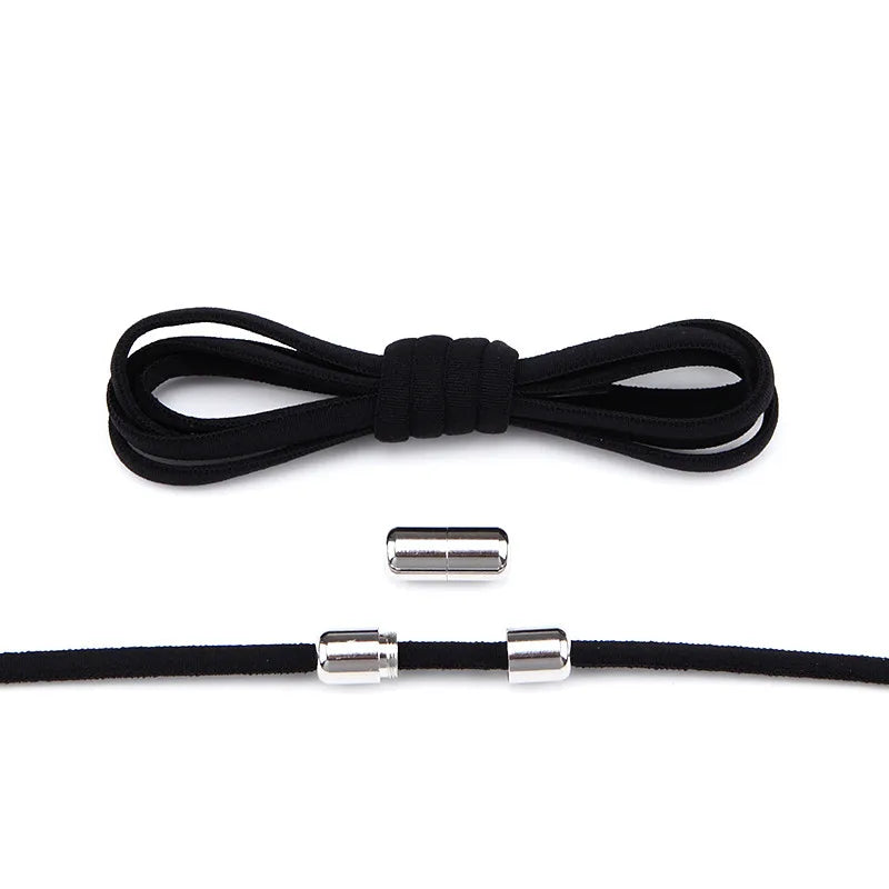 New Version Elastic No Tie Shoelaces Metal Lock Shoe Laces for Kids Adult Sneakers Quick Shoelaces Semicircle Shoestrings