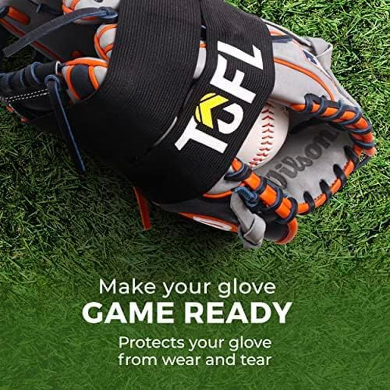 Baseball Glove Wrap Band for Break-In & Shaping | Elastic Mitt Strap | Adjustable Closure for Pocket Forming & Storage | Youth & Adult Softball Mitt Care Accessory (Message Options)