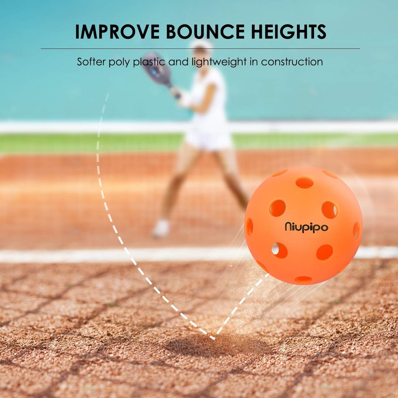 Pickleball Balls, Outdoor Pickleball Balls, USAPA Approved Pickle Balls for Tournament, High Elasticity &amp; Durable, 3/6/12/36/100 Pickleball Balls Pack